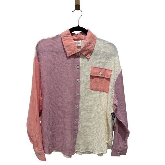 CLUB SOCIAL By Jadelynn Brooke Women Longsleeve Button-Down Shirt SMALL - Picture 2 of 5